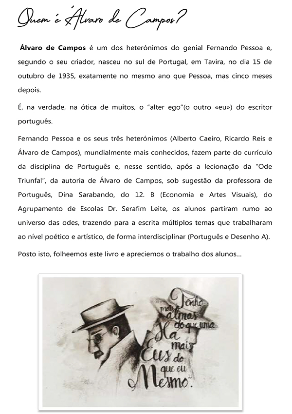 Odes à moda de Álvaro de Campos 12.º B 1920 DS 3