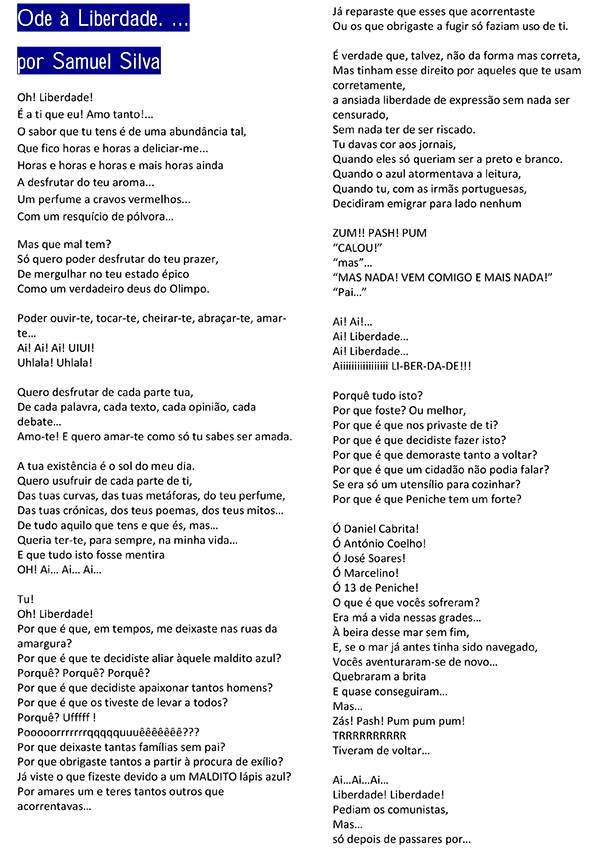 Odes à moda de Álvaro de Campos 12.º B 1920 DS 12