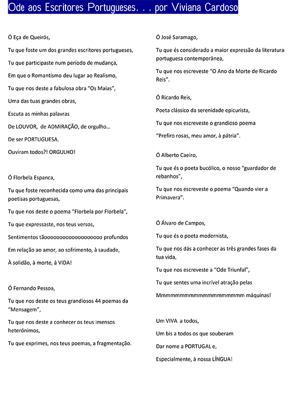Odes à moda de Álvaro de Campos 12.º B 1920 DS 20