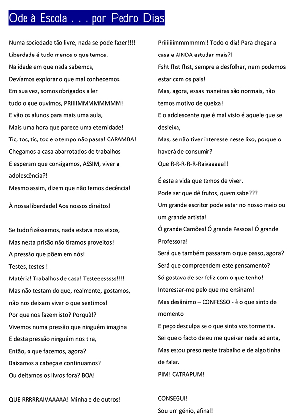 Odes à moda de Álvaro de Campos 12.º B 1920 DS 23