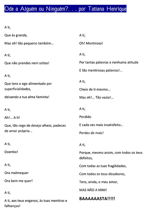 Odes à moda de Álvaro de Campos 12.º B 1920 DS 27
