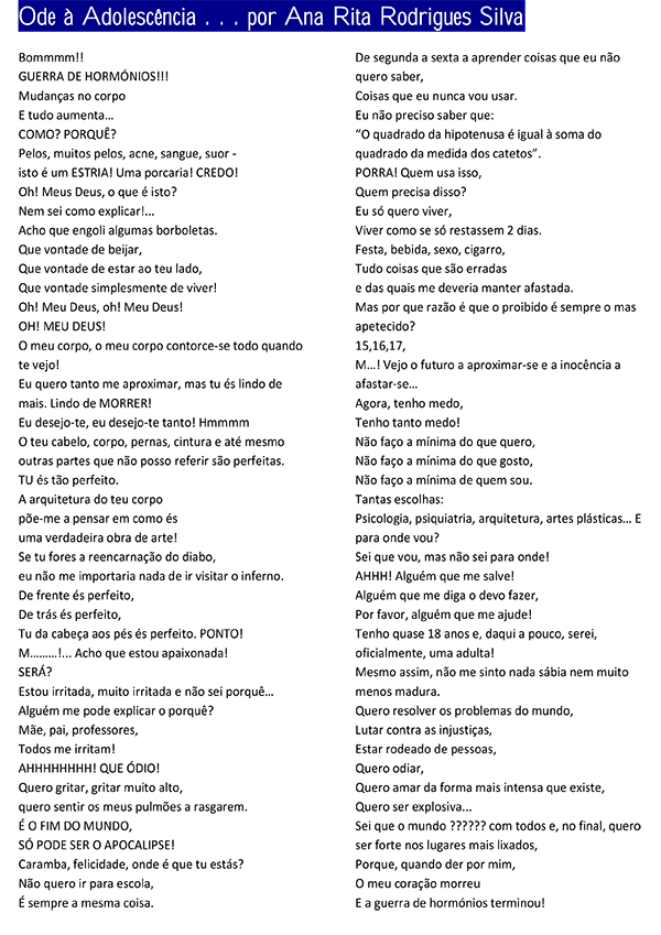 Odes à moda de Álvaro de Campos 12.º B 1920 DS 7